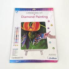 NT Boncuklu Taşlı Pano Mozaik Elmas Goblen Çocuklar Için Diamond Tablo 21 x 25 cm Kelebek