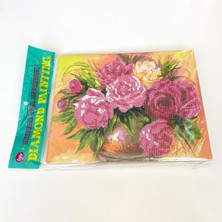 NT Boncuklu Taşlı Pano Mozaik Elmas Goblen Çocuklar Için Diamond Tablo 21 x 25 cm Çiçek Şöleni