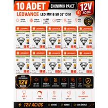 Avarson (10 Adet) Ledvance 12V Ac/dc 6.1W (50W) 3000K (Sarı Işık) Dim Edilebilir Gu5.3 Duylu LED Çanak Ampul