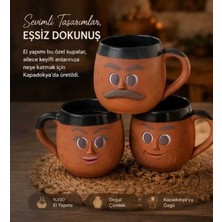 Han Cappadocia Collection Kapadokya Çömlek Emojili Kahve Aile Kupa Seti 3lü