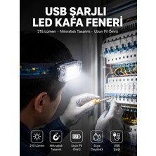 My Best Store Kafa Lambası LED Fener Pratik Taşınabilir Ayarlanabilir USB Şarjlı
