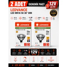 Avarson (2 Adet) Ledvance 12V Ac/dc 6.1W (50W) 3000K (Sarı Işık) Dim Edilebilir Gu5.3 Duylu LED Çanak Ampul