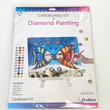 NT Boncuklu Taşlı Pano Mozaik Elmas Goblen Çocuklar Için Diamond Tablo 21 x 25 cm Balıkların Aşkı