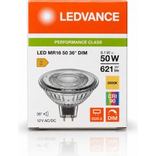 Avarson (1 Adet) Ledvance 12V Ac/dc 6.1W (50W) 3000K (Sarı Işık) Dim Edilebilir Gu5.3 Duylu LED Çanak Ampul