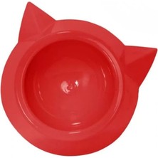 Uravas Store Plastik Tekli Kedi Mama ve Su Kabı - Kırmızı