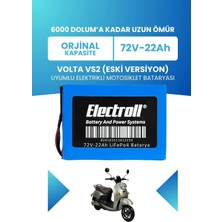 Electroll Volta Vs2 (Eski Versiyon) Uyumlu Batarya (Standart Kapasite) Lifepo4 72V 22AH Elektrikli Motorsiklet Bataryası