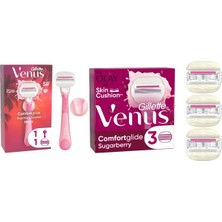 Gillette Venus Venus Sugarberry Kokulu Miami Kadın 5 Bıçaklı Tıraş Makinesi + 3 Adet Yedek Başlık