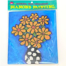 NT Boncuklu Taşlı Pano Mozaik Elmas Goblen Çocuklar Için Diamond Tablo 21 x 25 cm Kavanozda Çiçek