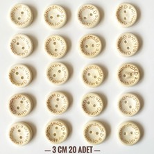 Yumakça Ahşap Handmade Düğme 3.00 cm   20 Adet