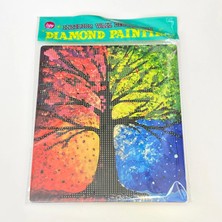 NT Boncuklu Taşlı Pano Mozaik Elmas Goblen Çocuklar Için Diamond Tablo 21 x 25 cm Kozmik Orman