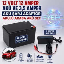 Ncpline Akülü Araç Araba Için 12V 12AH Akü 3.5 Amper Adaptörü Şarj Cihazı Aleti Birlikte
