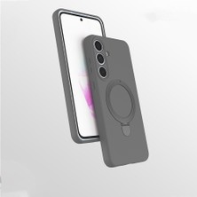 Mobilteam Galaxy S25 Fe Kılıf 360 Derece Döner Standlı Magsafe Kamera Lens Korumalı Silikon Mbtm