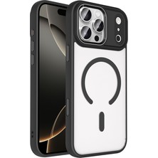 Mobilteam iPhone 17 Pro Max Kılıf Magsafe Şeffaf Arka Yüz Kamera Yükseltili Silikon Mbtm