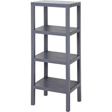 OEM 4 Katlı Köşe Rafı | Banyo, Mutfak ve Kiler Için Yer Tasarruflu Organizer | Çok Amaçlı Plastik Raf | 4 Farklı Renk Seçeneği (38X29X100CM) (Gri)