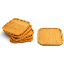 OEM 6’lı Kare Bambu Bardak Altlığı Seti 10 Cm– Kaymaz, Dayanıklı, Şık Tasarım, Sunumluk
