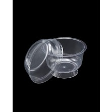 OEM Plastik Kristal Tatlı Kabı - Kapaklı 180CC 25 Adet, Kullan At