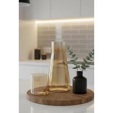 OEM Noctea Borosilikat Cam Başucu Sürahi &amp; Bardak Seti 1 Lt (Altın)