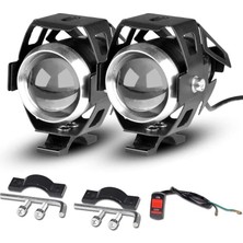 OEM U5 Motosiklet Sis Farı Su Geçirmez 3 Mod'lu ( 2 Adet LED + 1 Anahtar )