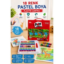 ArtMaster Pastel Boya 18 Renk Plastik Çantalı 1 Paket Pritt Pastel Boya 18 Li Çantalı Parlak Canlı ve Örtücü Renkler