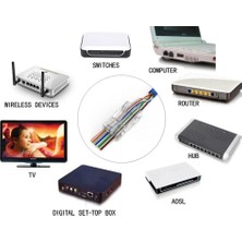 OEM Ez RJ45 Cat6 Yeni Nesil Delikli Jack Konnektör 100 Adet