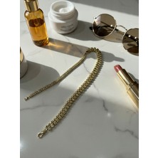 Xuping Jewelry Kadın Çelik Kararmaz Altın Kaplama Taşsız Sıralı Blok Yıldız Zincir Bileklik