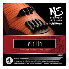 OEM Daddario NS310 Elektro Violin Tel Seti, Ns, 4 Tel, Scale 4/4, Med
