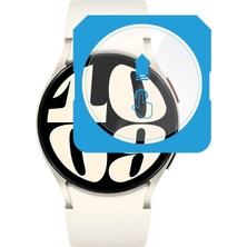 OEM Samsung Galaxy Watch 6 44MM Için 2'li Paket (2 Adet) Kolay Kurulum Otomatik Hizalama Aparatlı Şeffaf 9h Sertliğinde Gerçek Temperli Cam Ekran Koruyucu (Galaxy Watch 6 44MM)