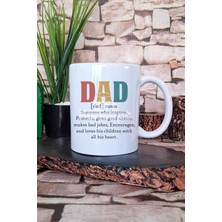 OEM Dad Noun 3 Baskılı Babaya Özel Tanım Babalar Günü Hediyelik Baskılı Çay Kahve Sunum Kupa Bardak, QBM5388