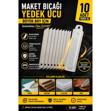 Anı Ofis Kırtasiye Maket Bıçağı Yedek Ucu Büyük Boy Için 10'lu Paket Paslanmaz Çelik Keskin Segmentli Yedek Bıçak
