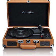 OEM Classic Phono TT-10BN, Hoparlörlü Pikap, Kahverengi