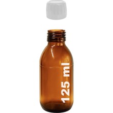 OEM Amber Ecza Şişesi, 125 Ml, Kahverengi Cam, Plastik Contalı Kilit Kapak, Hava ve Sıvı Sızdırmaz, 28MM Ağız Çaplı, Parfüm Demlemek Için Uygun, 1 Adet (125 Ml, Beyaz Kapak)