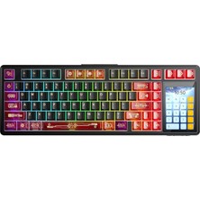 OEM L99 4" Akıllı Dokunmatik Ekranlı 3 Modlu Rgb Hot Swap Raindrop Switch Mekanik Kablosuz Oyuncu Klavyesi Kırmızı