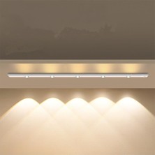 OEM Hareket Sensörlü Slim LED Kabin Armatürü Dekoratif Dim Edilebilir USB Şarjlı Aydınlatma (Beyaz, 60 Cm)