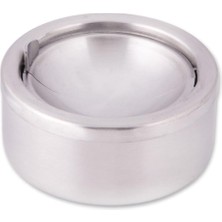 OEM Çelik Hazneli Basmalı Küllük - Bahçe Tipi Kül Tablası - Mandallı Küllük - 12 cm Çap