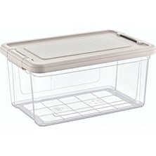 OEM Kilitli Saklama Kabı Şeffaf Organizer Pp Plastik Gıda Saklama Kabı Kapaklı Sızdırmaz Buzdolabı Düzenleyici Istiflenebilir Çok Amaçlı Saklama Kutusu (9 Litre)