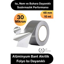 Svein #alüminyumbant Alüminyum Bant Akrilik Folyo Isı Dayanıklı Havalandırma Kanalı Boru Sızdırmazlık Tamir Bandı Metalik 30 Mikron 48MM 10 Metre Nem Buhar Alev Dirençli Izolasyon Onarım Yalıtım