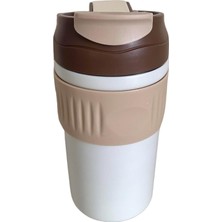 OEM Çift Kapaklı Pipetli Yeni Seri Staınless Steel 450 ml Sıcak/soğuk Mag Bardak Termos (Kahve)