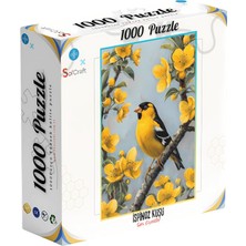 OEM 1000 Parça Puzzle, Sarı Çiçekler ve Kuş Temalı