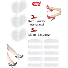 Topuklu Ayakkabı Için Silikon Kaydırmaz Tabanlık ve Arka Bandı Seti