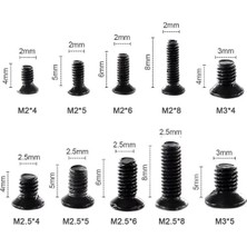 OEM Htf 500 Adet Mini Km Vida Seti M2/M2,5/M3MM Gümüş Yıldız Kafa 50 Şer Adet 10 Çeşit Şeffaf Çantada