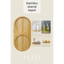 Ucco Bambu Yağlık Standı – 2 Bölmeli Sunumluk | Yağlık Altlığı, Baharatlık Standı, Sabunluk Tepsi