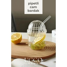 Ucco Cam Pinterest Bardak, Cam Pipetli Kahve Limonata Meşrubat Çay Kokteyl Sunum Bardağı