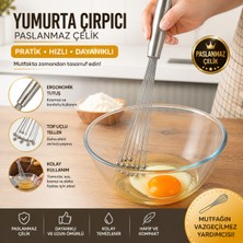 Ufak Tefek Şeyler Paslanmaz Çelik Top Uçlu Yumurta Çırpıcı - Boncuklu Sos ve Hamur Karıştırıcı Tel Çırpıcı