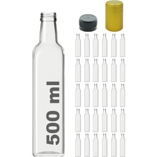 OEM Afracam 500 ml Şeffaf Maraska Kilitli Kapaklı ve Kapüşonlu Boş Cam Şişe 30 Adet