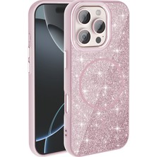 Zore iPhone 16 Pro Max Kılıf Dökülmeyen Simli Silikon Magsafe Kamera Yükseltili Srgl