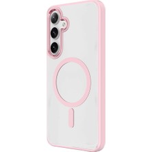 Galaxy S24 Kılıf Magsafe Şeffaf Arka Yüz Kamera Yükseltili Silikon Case 4u