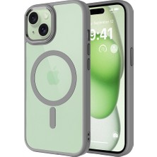 Ardemix iPhone 15 Kılıf Magsafe Şeffaf Arka Yüz Kamera Yükseltili Silikon Admx