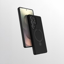 Ardemix Galaxy S25 Ultra Kılıf 360 Derece Döner Standlı Magsafe Kamera Lens Korumalı Silikon Admx