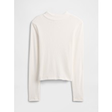 Gap Kız Çocuk Beyaz Çocuk Ribanalı Mockneck Üst