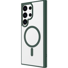 More TR Galaxy S24 Ultra Kılıf Magsafe Şeffaf Arka Yüz Kamera Yükseltili Silikon Mtr